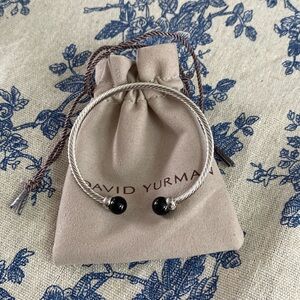 David Yurman Silver And Black Onyx Cuff Bracelet